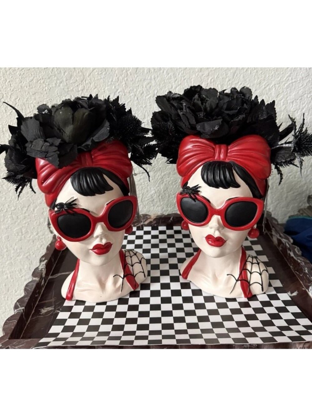 2 Bella Lux RED Halloween Figurine Bust ULTRA RARE tiktok VIRAL Retro Table Top